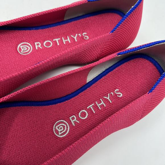 RARE RETIRED Rothy's The Flat Hot Pink Round Toe Magenta Ballet Flats Size 7.5 - Picture 9 of 11